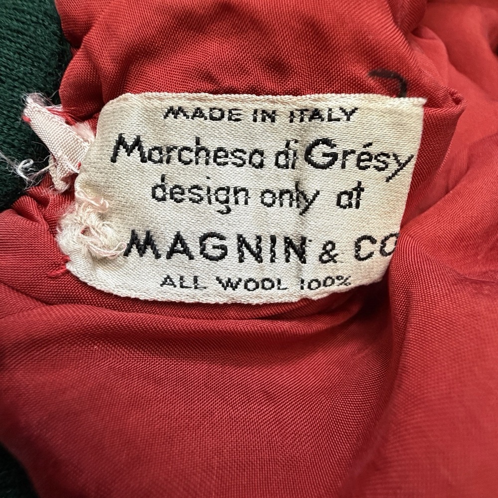 Vintage Marchesa di Gresy Wool Tartan Skirt Womens 8 Red Green Plaid Italy - Picture 5 of 8